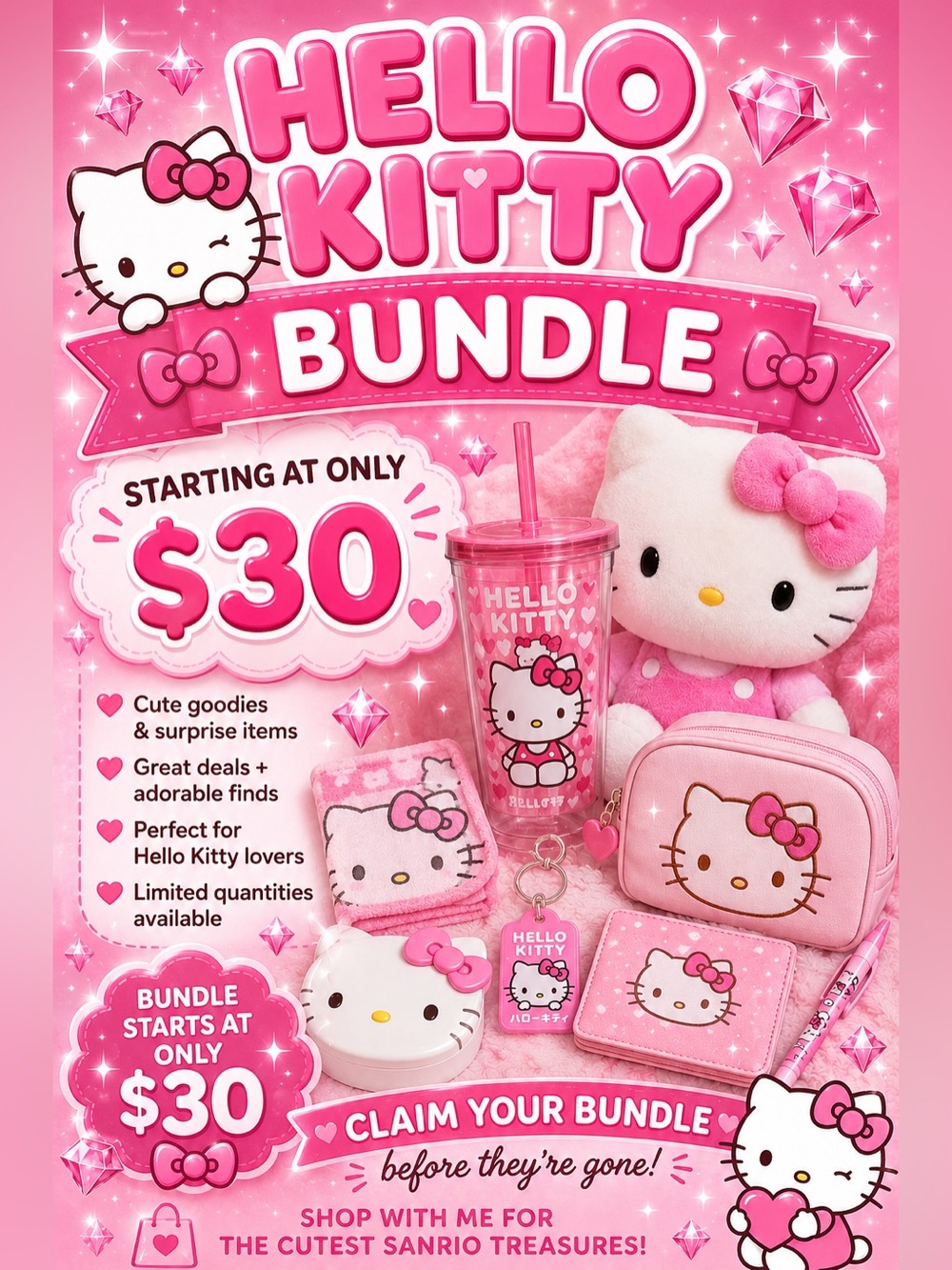 Hello Kitty & friends bundle for live events Only 🩷✨